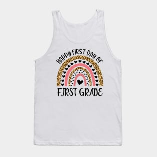Back To School Rainbow Happy First Day Of First Grade Tank Top